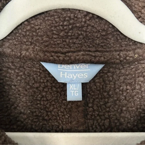 [XL] Denver Hayes Vintage 90’s Chocolate Teddy Button Down Pea Coat Women’s - Picture 8 of 13